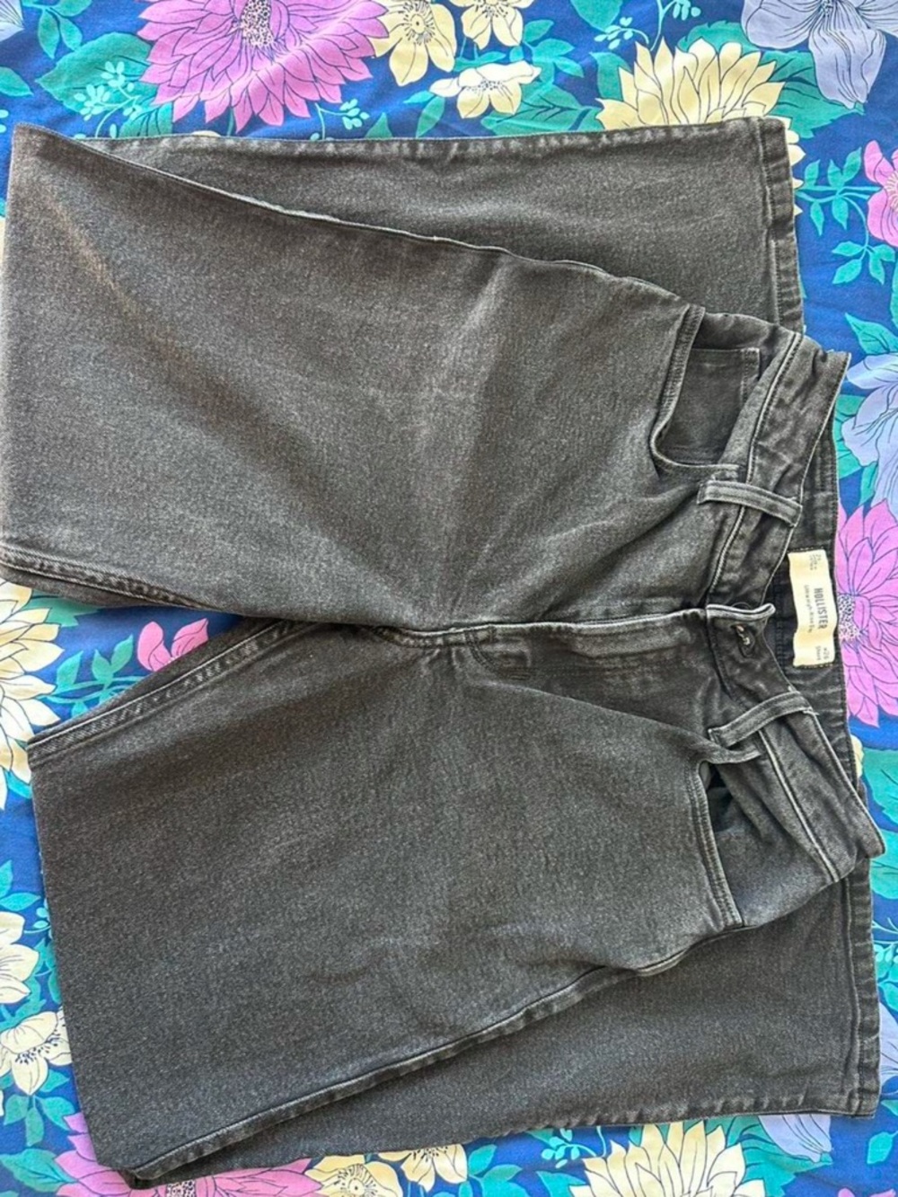 Hollister Black Washed Straight Leg Jeans
